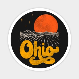 Vintage State of Ohio Mid Century Distressed Aesthetic Magnet